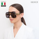 Gucci GG0900S Geometric Shape Sunglasses wih eSHADES Luxury Eyewear Kit Bundle