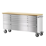72 inch Tool Chest Tool Box Mobile 15 Drawers Storage Rolling Cabinet with Wheels Lock Key Locking System Drawer