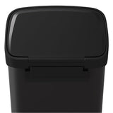 Large Garbage Can for Kitchen, Rustproof Step-on Kitchen Metal Trash Bin with Liner Rim, Rear Handle, Soft Close Plastic Lid
