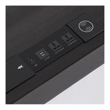 zhongxlla Standing Desk, Solid Wood Writing Desk Smoky Color, Modern Home Office Table for Workspace