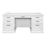 Modern Wood Executive Desk Office Desk Fully Assembled White