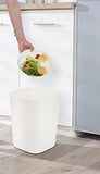 Besli 2 Gallon Small Trash Can Garbage Can Wastebasket for Bathroom Bedroom Kitchen Office (White, 2 Pack)