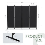 6 FT Folding Privacy Screen with Wide Feet, Freestanding Partition for Room Separation