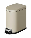 GarveeHome 1.6 Gal Step-On Trash Can, Stainless Steel Small Bathroom Garbage Bin with Soft Close Lid, Slim Space-Saving Design