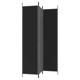 Zexlorith 3-Panel Room Divider, Folding Fabric Privacy Screen, Black