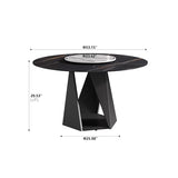Montary 7 Piece Modern Dining Table Chairs Set of 6, Round 53" D Faux Marble