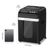 Bonsaii 200-Sheet Auto Feed Paper Shredder, 60-Min Nonstop Heavy Duty Shredders for Office