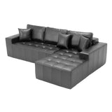 108-Inch Oversized Sectional Cloud Couch L-Shaped Right Facing Boneless Sofa W/Tufted Deep Seat & Chaise Lounge