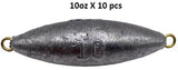 Fishing Sinkers 10oz - 10 Pieces (Lead, Fishing Weight, Double Ring Good for Salt and Fresh Water) Generic