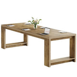7 ft Conference Table for 6 to 8 People, Modern Rectangle Meeting Room Desk for Boardroom, Home Office, Oak