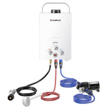 Tankless Water Heater, Camplux 1.58 GPM Propane Portable Water Heater With Pump Kit, White