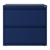 Hirsh 30 inch W 2 Drawer Metal Lateral 101 File Cabinet Navy, Fully Assembled