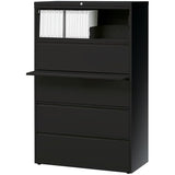 Hirsh 36 in W 5 Drawer Lateral File Cabinet, Black