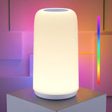 ROOTRO Touch Bedside Table Lamp, [Sleek Design & RGB Mode] 3 Way Dimmable Small Lamp for Bedroom, LED Lamp