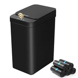 FRESHLIX Bathroom Trash Can, 2.6 Gallon Automatic Motion Sensor Touchless Garbage Can, Waterproof Trash Bin, Black