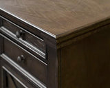 Traditional Wood Double Pedestal Executive Desk, Writing Table, Office Desk, Fully Assembled, Dark Brown
