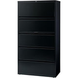 Hirsh 36 in W 5 Drawer Lateral File Cabinet, Black