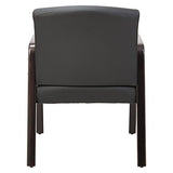 Alera ALE Reception Lounge Series Guest Chair, Espresso/Black Leather