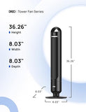 Dreo Tower Fan for Bedroom, 90° Oscillating Standing Fans for Room with 4 Speeds, 3 Modes, 28dB Quiet for Sleep, 25ft/s Velocity, 8H Timer, Remote, Living Room, Office, Home, Black