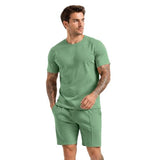 GINGTTO Summer Outfits for Men 2026 Mens Short Sets 2 Piece Outfit for Beach Vacation Green XX-Large