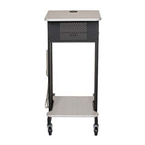 OEF Furnishings Presentation Cart and Stand, OEFPRC200, Steel Frame, Ivory Woodgrain