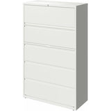 Pemberly Row 42-in Wide 5 Drawer Metal Lateral Filing Cabinet, White Finish