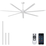 Ohniyou 108'' Industrial Ceiling Fan No Light for Warehouse, Silver