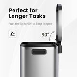 Kitchen Trash Can with Lid Soft Close,13 Gallon / 50L Stainless Steel Pedal Garbage Can, Heavy-Duty Fingerprint Proof Step Wastebasket with 20 Bags,