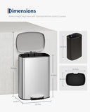 Garvee Step-on Stainless Steel Kitchen Trash Can - 13 Gal / 50 L Large Capacity, Rustproof Metal Garbage Bin with Soft Close Lid