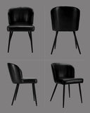 BedsPick Dining Chairs Set of 6 - PU Leather Kitchen Chairs with Metal Legs