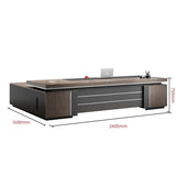 102 Inch L Shaped Executive Desk Large Wood Desktop Business and Home Office Workstation
