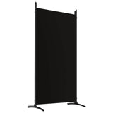 Black 5-Panel Room Divider 170.5x70.9 Inches Fabric Screen