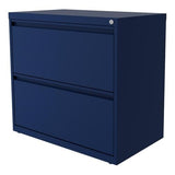 Hirsh 30 inch W 2 Drawer Metal Lateral 101 File Cabinet Navy, Fully Assembled