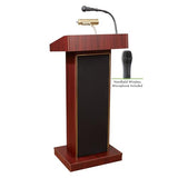 Pemberly Row Sound Lectern with Wireless Handheld Microphone, 40W Amplified Podium with Lamp