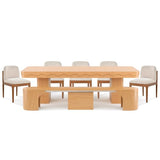 AH AXIOS HMOE 47 in-105 in Extendable Wood Dining Room Table for 4-8 People