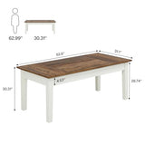 Dining Table for 4-6 People, 62-Inch Rectangular Kitchen Table with Solid Wood Legs, Modern Farmhouse Dinner Table for Dining Room