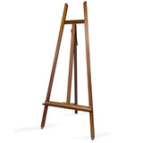 A - Frame Wooden Display Easel with Wheels - Adjustable Lyre Beechwood Studio Easel Stand