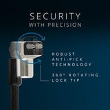 PortLock Keyed Laptop Lock for USB-C Lock Slots, Anti-Theft Carbon Steel Cable, Fits USB-C Security Slots