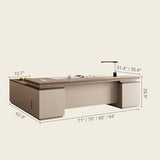 Modern L Shaped Executive Desk with 4 Drawers, 71 inch Large Home Office Desk