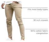 GINGTTO Skinny Jeans Men Tapered Leg Khaki Jeans for Men Elastic Waist Athletic 28