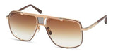 Dita MACH-FIVE BRUSHED WHITE GOLD BROWN W/BROWN SHADED 64/14/127 unisex Sunglasses