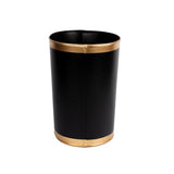 Jaye’s Studio Matte Black Waste Basket For Bathroom, Decorative Trash Can Gold