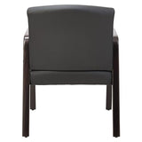 Alera ALE Reception Lounge Series Guest Chair, Espresso/Black Leather