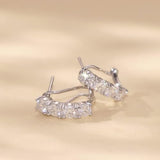 14K Gold Excellent Cut VVSI D-color Diamond Hoop Earrings for Women