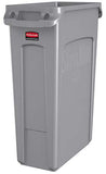 Rubbermaid Commercial Products Slim Jim Trash Can Waste Bin with Venting Channels, Gray