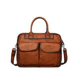 1 Piece Handmade Men's Briefcase Retro Laptop Bag Large Capacity Crossbody