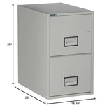 PHOENIX SAFE Vertical Fireproof File Cabinet 25" Letter 2-Drawer