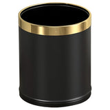 LEASYLIFE 14L/3.7GAL Black and GoldTrash can,Open Top, otel,Store