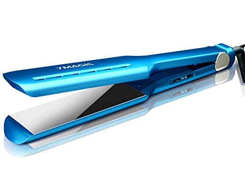 Wide Flat Iron for All Hair - Straightener with 5 Temps 7MAGIC