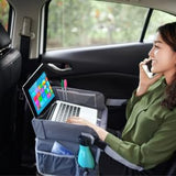 Travel Lap Desk, Travel Tray, Portable Lapdesk for Car, Remote Work, Road Trips, School, Laptop Pad with Storage Pocket